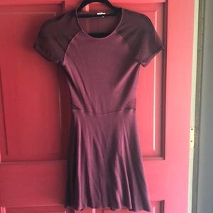 Maroon Mesh Mini Dress